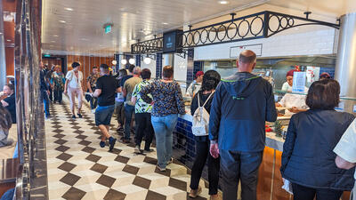 line for Costa Toscana buffet